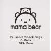 imageAmazon Brand  Mama Bear Reusable Snack Bags Hook and Loop One Size 6packOne Size Pack of 3