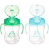 imageAmazon Brand  Mama Bear Silicone Weighted Straw Sippy Cup 9 Ounces Pack of 2 BlueGreen2 Count Pack of 1