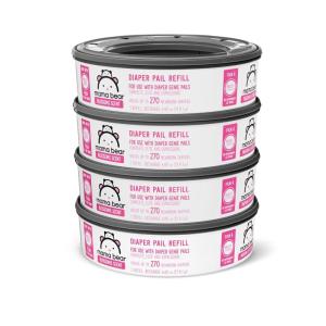 imageAmazon Brand  Mama Bear Blossoms Scented Diaper Pail Refills for Diaper Genie Pails 2160 Count 8 Packs of 270 Count270 Count Pack of 4