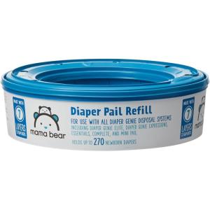 imageAmazon Brand  Mama Bear Diaper Pail Refills for Diaper Genie Pails Unscented 1080 Count 4 Packs of 270 Count270 Count Pack of 1