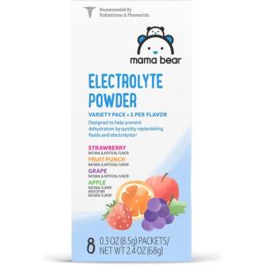 imageAmazon Brand  Mama Bear Electrolyte Powder Packets 03oz Assorted Flavors 8 Count03 Ounce Pack of 8