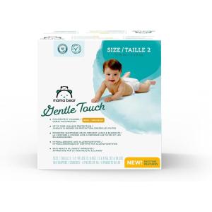 imageAmazon Brand  Mama Bear Gentle Touch Diapers Size 1 196 Count 4 packs of 49Size 2 184 Count