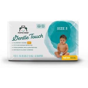 imageAmazon Brand  Mama Bear Gentle Touch Diapers Size 1 196 Count 4 packs of 49Size 3 42 Count