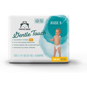 imageAmazon Brand  Mama Bear Gentle Touch Diapers Size 1 196 Count 4 packs of 49Size 5 33 Count