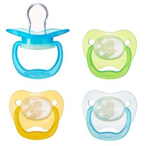 imageAmazon Brand  Mama Bear GlowintheDark Baby Pacifier Stage 1 06M BPA Free Assorted Colors Pack of 44 Count Pack of 1