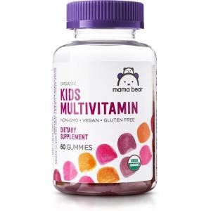 imageAmazon Brand  Mama Bear Organic Kids Multivitamin 60 Gummies 1 Month Supply Packaging May Vary Berry Cherry ampamp Orange60 Count Pack of 1