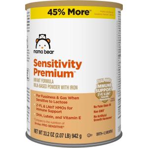 imageAmazon Brand  Mama Bear Sensitivity Baby Formula Powder 2FL HMO for Fussiness ampamp Gas when Sensitive to Lactose NonGMO 225 oz 14 pound Pack of 1332 Ounce Pack of 1