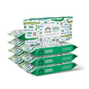 imageAmazon Brand  Mama Bear Toddler Toilet Wipes Fragrance Free PlantBased Hypoallergenic 336 Count 8 Packs of 42