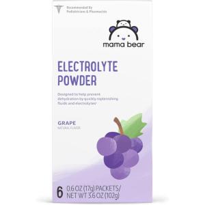 imageAmazon Brand  Mama Bear Electrolyte Powder Packets 06oz Strawberry Lemonade 6 CountGrape