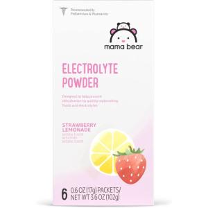 imageAmazon Brand  Mama Bear Electrolyte Powder Packets 06oz Strawberry Lemonade 6 CountStrawberry Lemonade