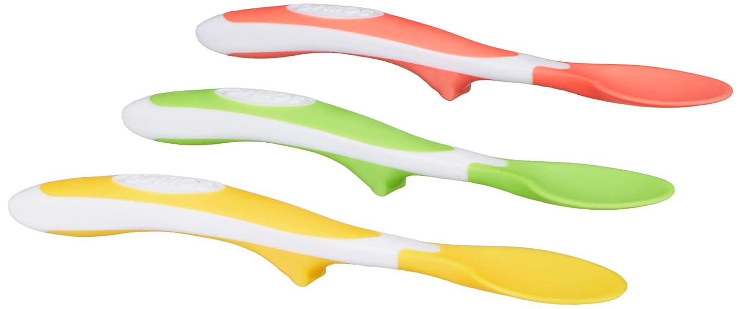 imageAmazon Brand  Solimo Soft Tip Baby Spoons Pack of 12 Multicolor